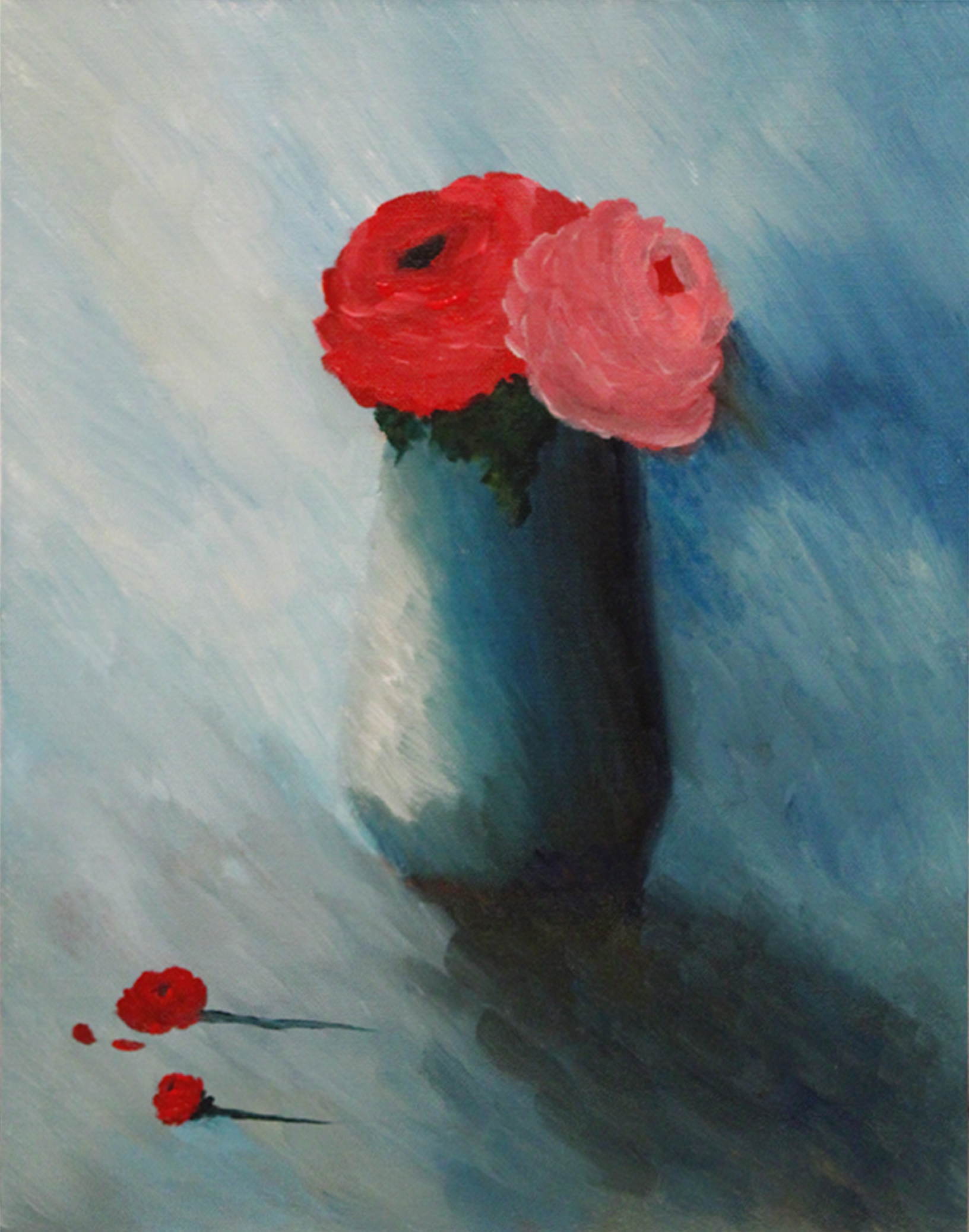 Two Roses Painting Close up #3